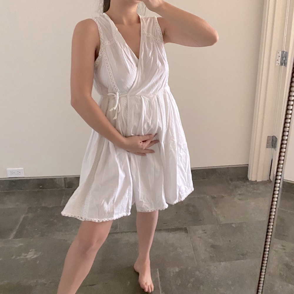 White maternity sundress